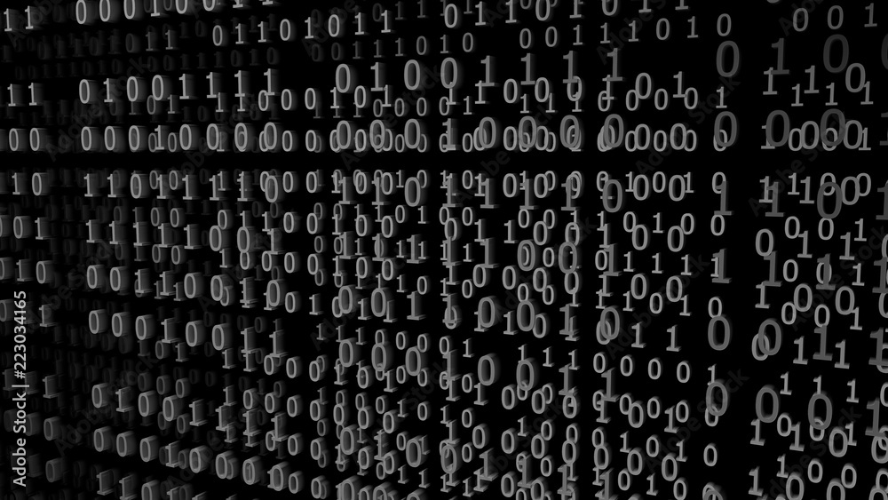 Gray Binary Codes on a black Background (3d Rendering) Gray Binary Codes on a black Background (3d Rendering)