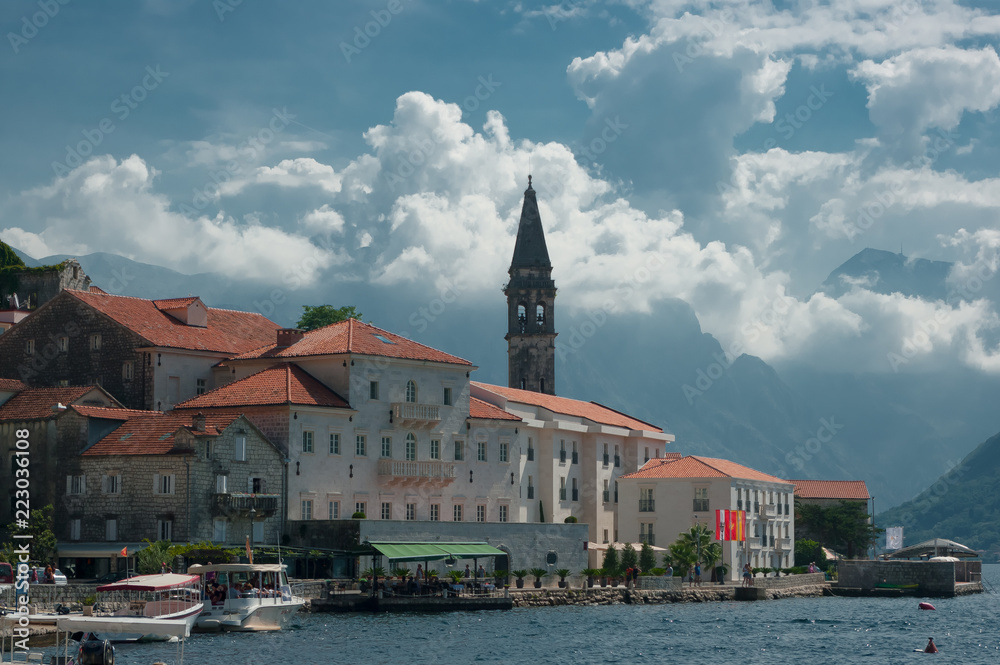 The town of Perast. This town is located on the shores of Boka Kotorska bay in Montenegro.