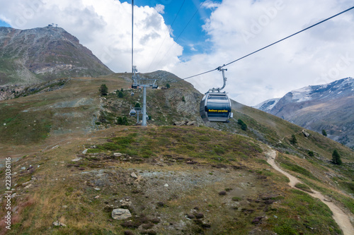 Rothorn paradise gondola near Zermatt and the Matterhorn