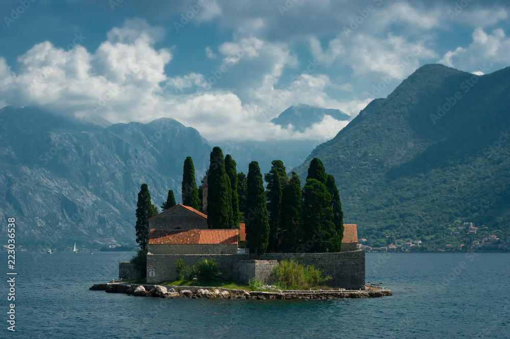 Obraz premium An island called Sv. Djordje. This island is located in Boka Kotorska bay near Perast in Montenegro.