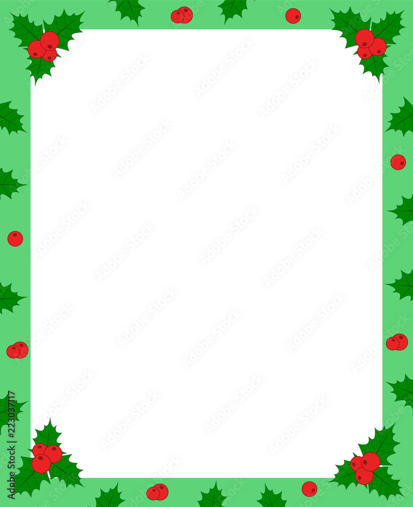 holly-berry-green-christmas-frame-border-for-greeting-card-photo-stock-vector-adobe-stock