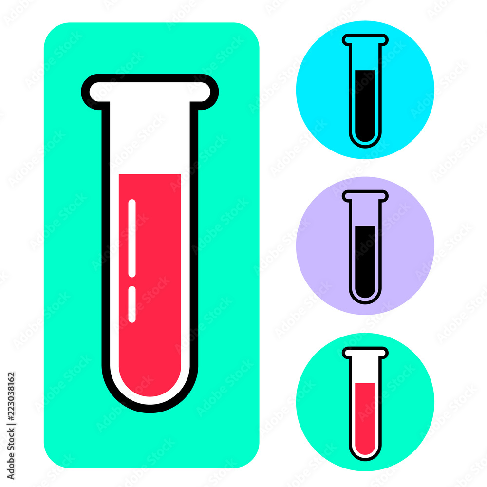 Flat style, blood sample vector icon illustration Flat style, blood sample vector icon illustration