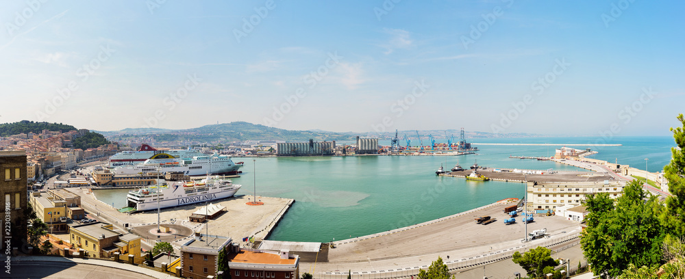  Panoramic view of the commercial port of Ancona