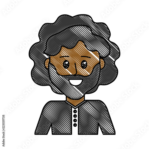 grated happy man with beard design and shirt