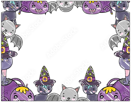 grated cute halloween animals decoration event