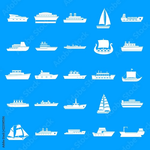 Boat icons set. Simple illustration of 25 boat vector icons for web