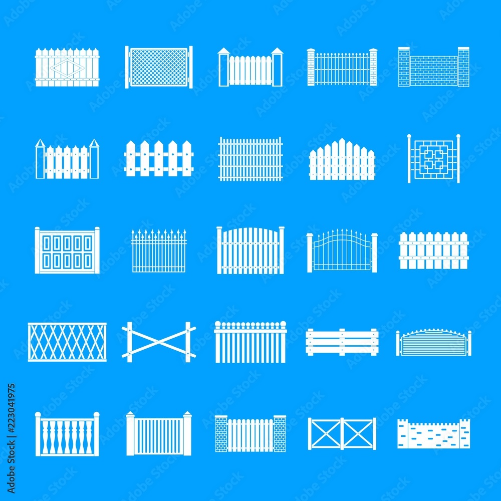 Fototapeta premium Fence icons set. Simple illustration of 25 fence vector icons for web