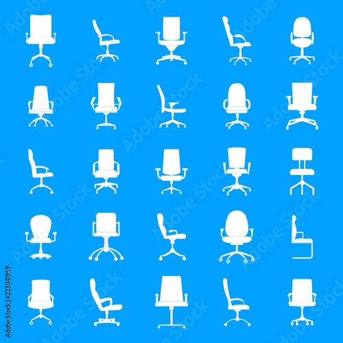 Office chair icons set. Simple illustration of 25 office chair vector icons for web