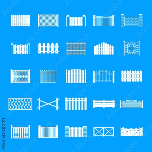 Fence icons set. Simple illustration of 25 fence vector icons for web