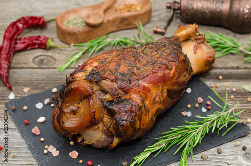 Grilled pork knuckle. Oktoberfest. Grillhaxe 