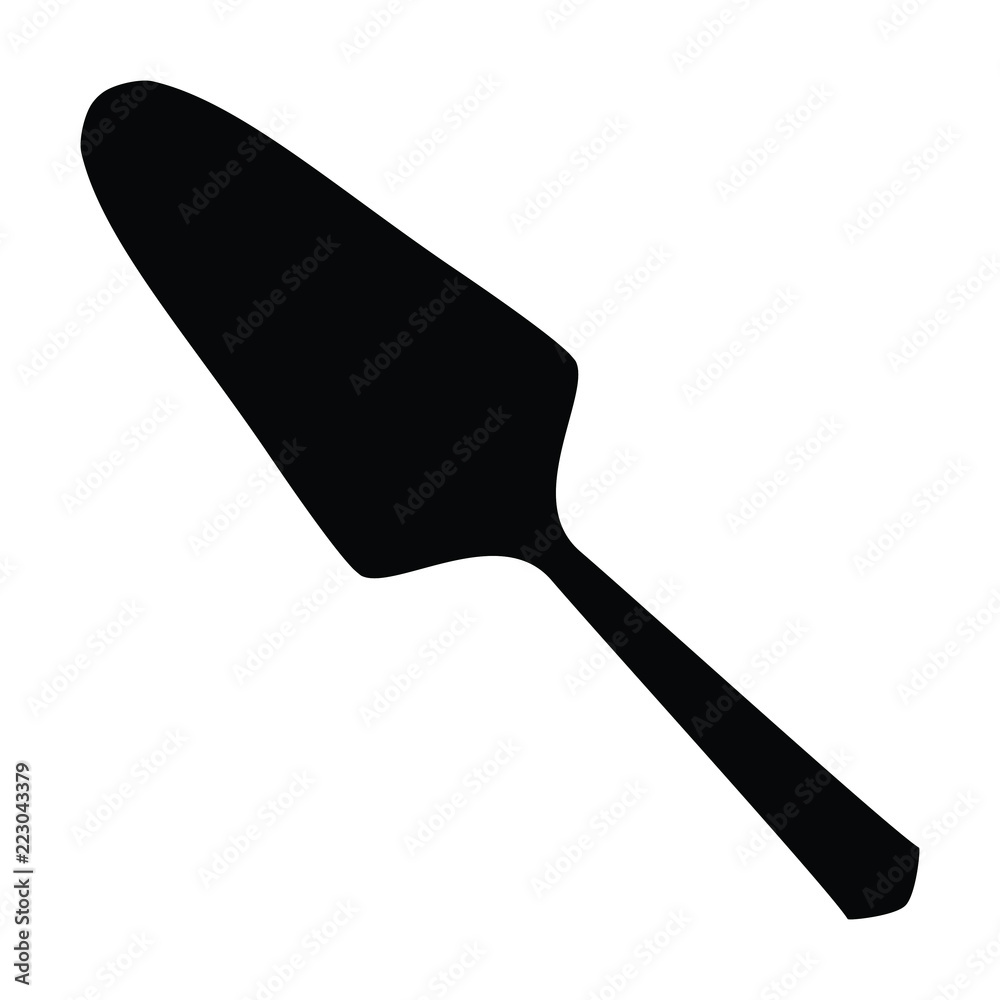 A black and white silhouette of a cake server Stock Vector Adobe Stock