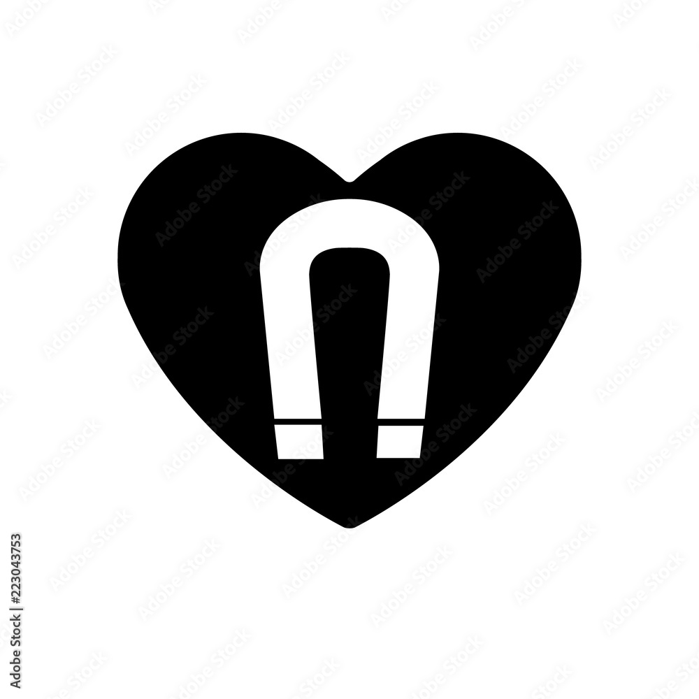 The heart icon. A symbol of The force of attraction from love. Valentine Day and magnet pictogram. Have a happy day. Vector The heart icon. A symbol of The force of attraction from love. Valentine Day and magnet pictogram. Have a happy day. Vector