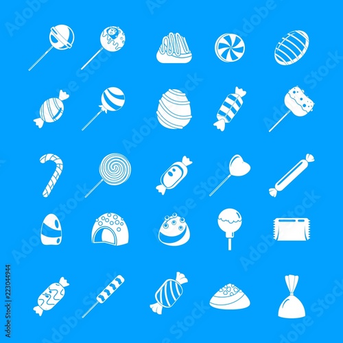 Sweet candy icon set. Simple set of sweet candy vector icons for web design on white background