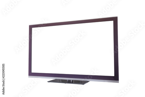 Stylish TV with an isolated screen on white background for text or images