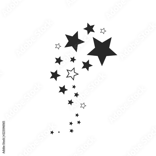 Star. Star design tattoos. Star icon vector. Classic rank isolated. Trendy flat design. Star web site pictogram, mobile app. Black Stars on white background