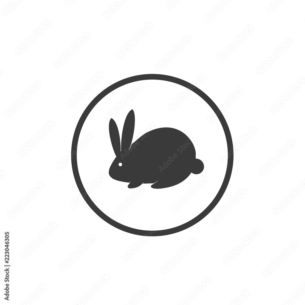 Obraz premium Vector sign rabbit hare protection animal organic sign logo logo black on white background