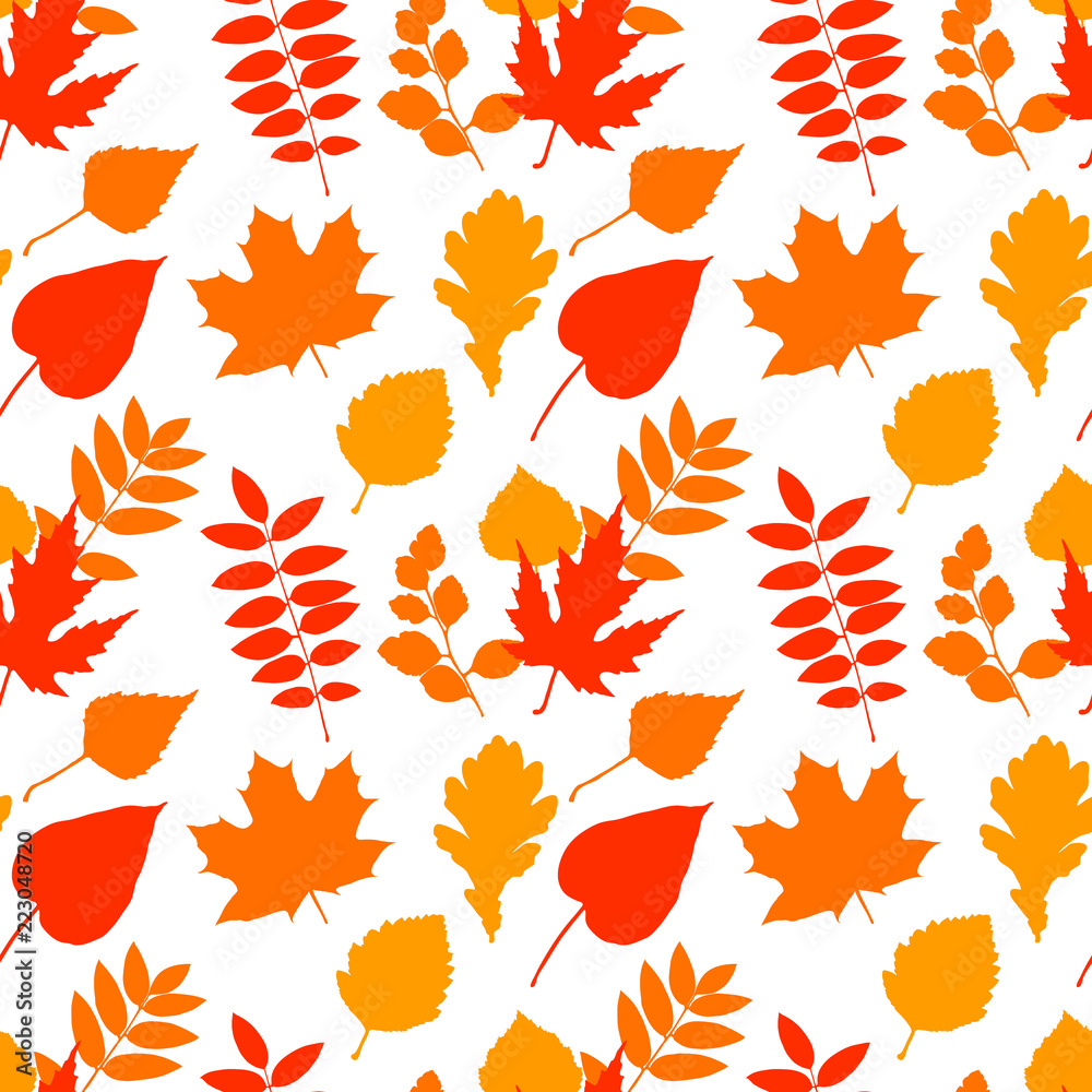 Obraz premium Seamless pattern with fall leaves