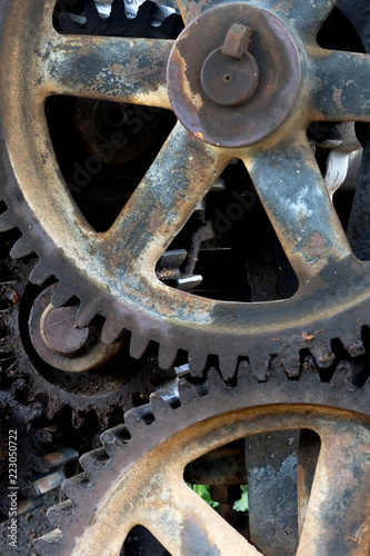 Gears on black background