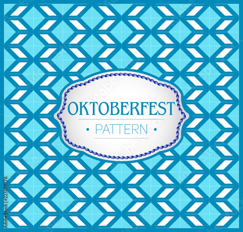 Oktoberfest pattern, Background texture and emblem with traditional bavarian colors