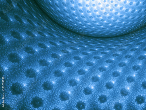 Abstract dark blue fantastic spherical fractal