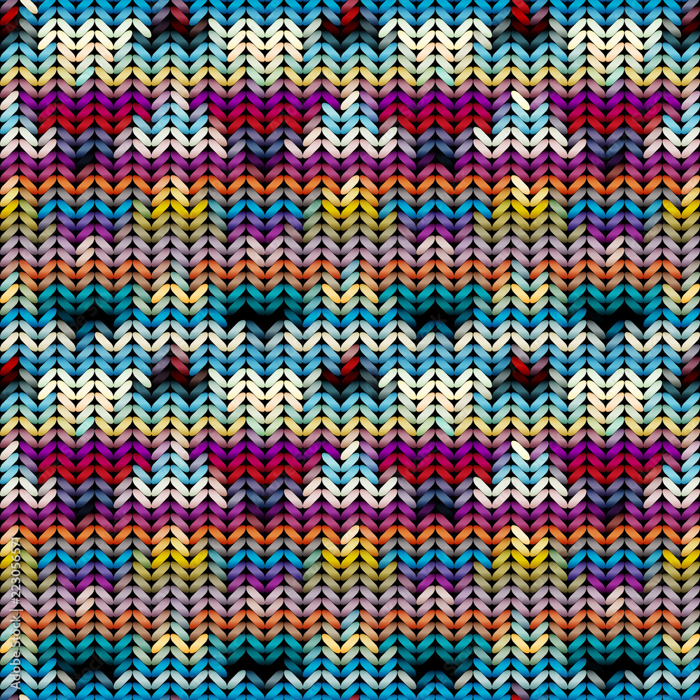 Seamless background pattern. Imitation of Sweater knitting with melange effect.