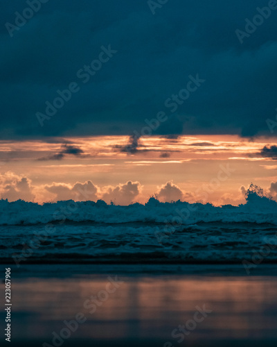 Olon sunset over the sea photo