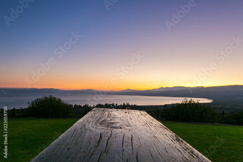 Obraz na płótnie Lac de Tiberiade au coucher de soleil