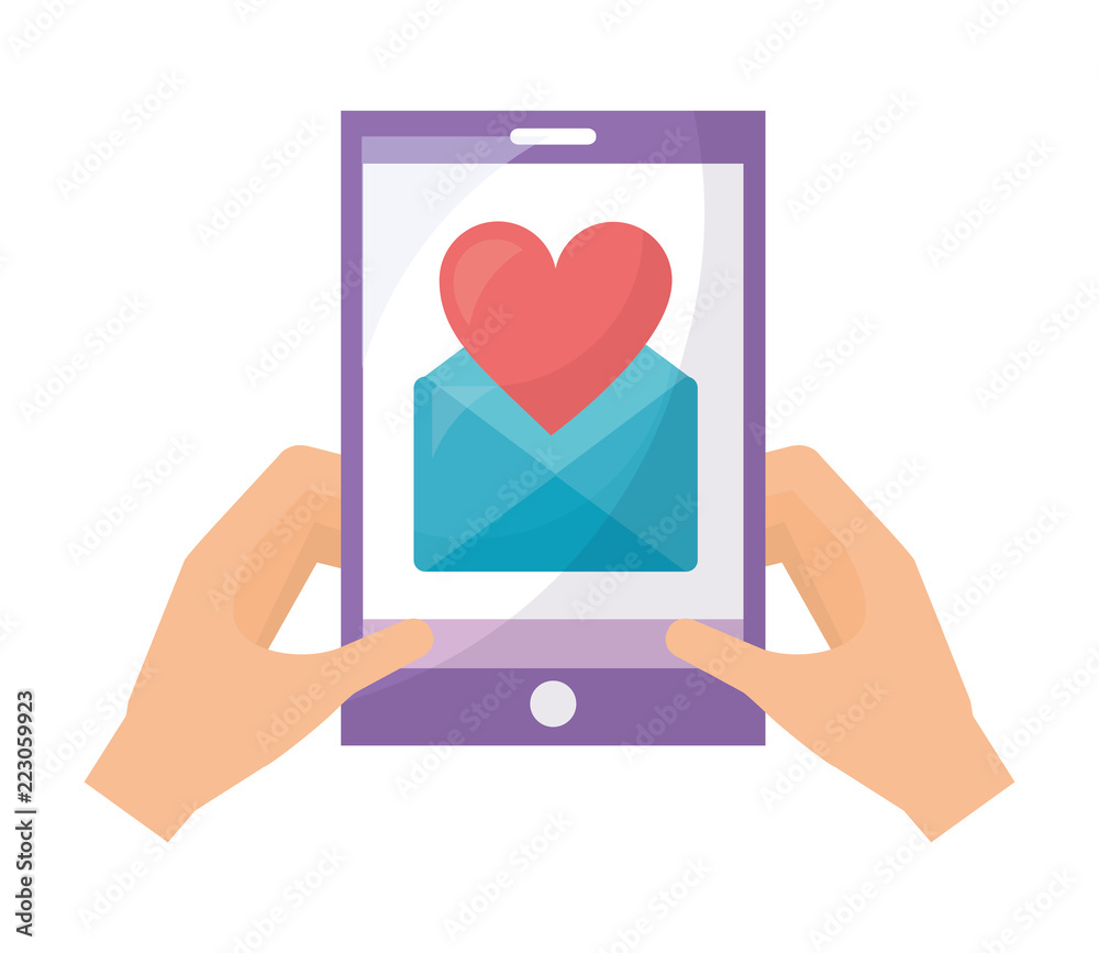 hands with smartphone message love romantic hands with smartphone message love romantic