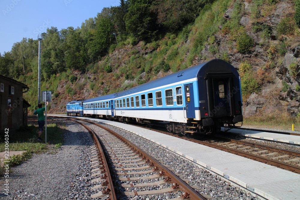 Railway station in Jindřichov Hrubý Jeseník, Czech republic 