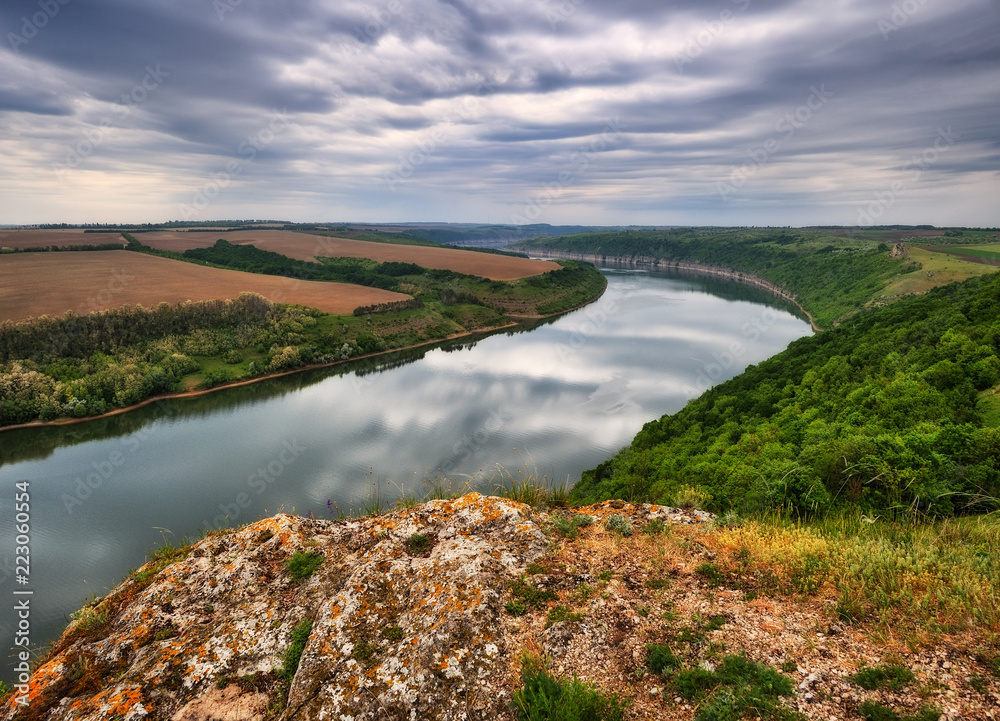 morning canyon of the Dniester River