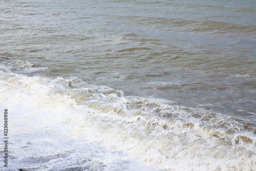 Storm on the Black Sea. Dirty water and big waves Storm on the Black Sea. Dirty water and big waves