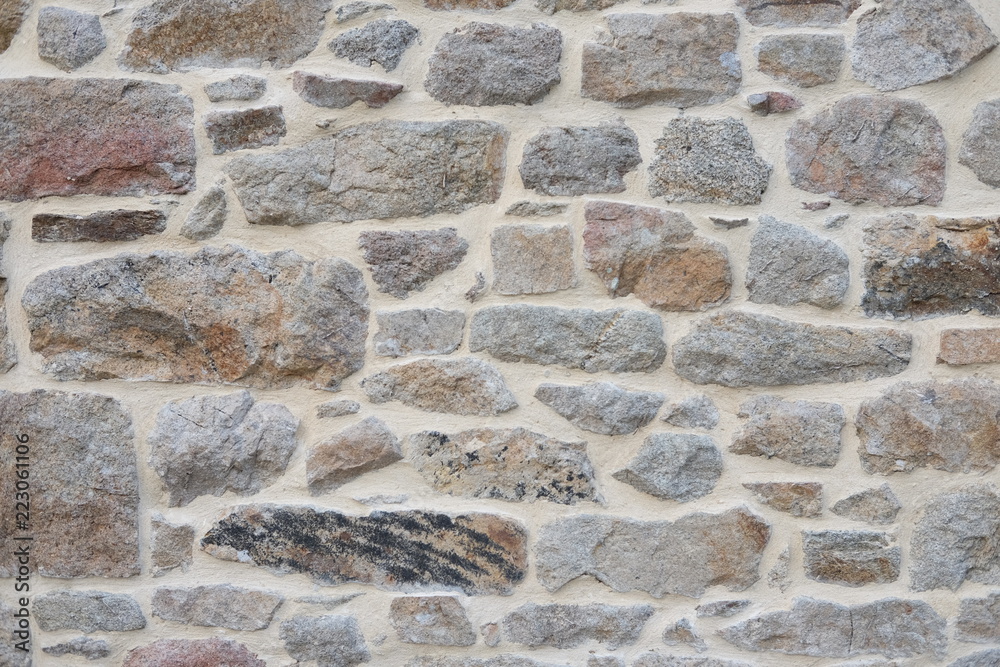 Mur en pierre rejointoyé à la chaux. Stock Photo Adobe Stock — free download
