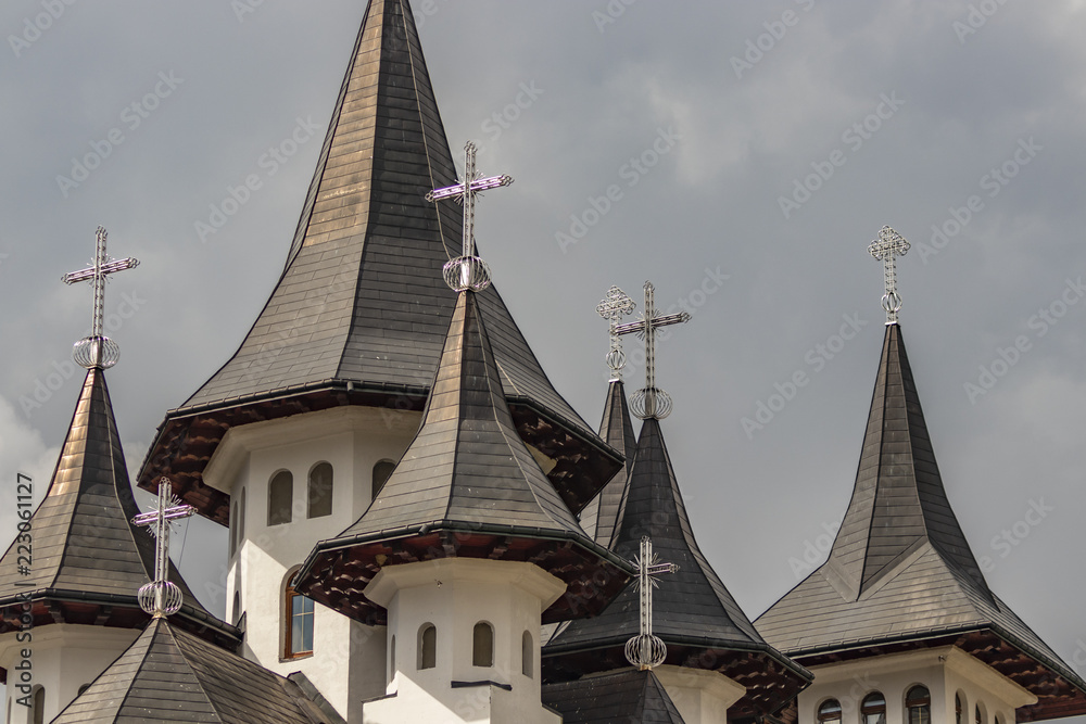 roofs of the Prislop Convent, northern Romania
