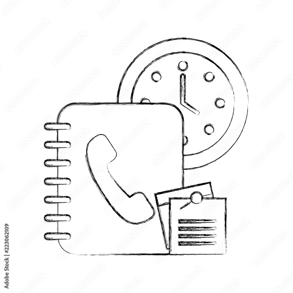 office clock time book telephone notes paper office clock time book telephone notes paper