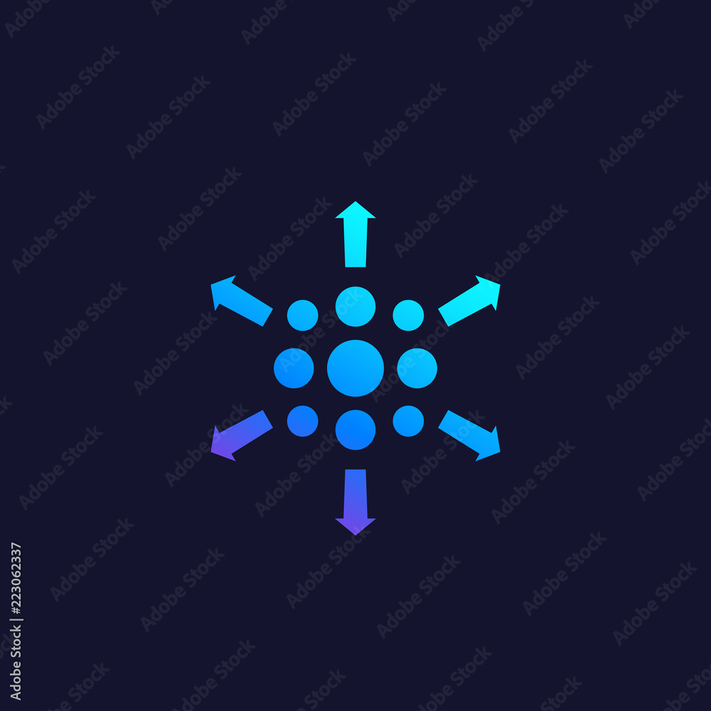 distribution process vector icon distribution process vector icon