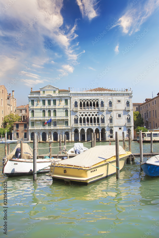 Beautiful views of the Grand Canal in Venice, Italy