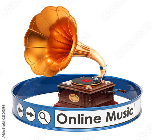 Online Music concept, 3D rendering