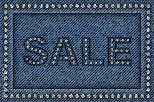 Jeans sale poster with sequins