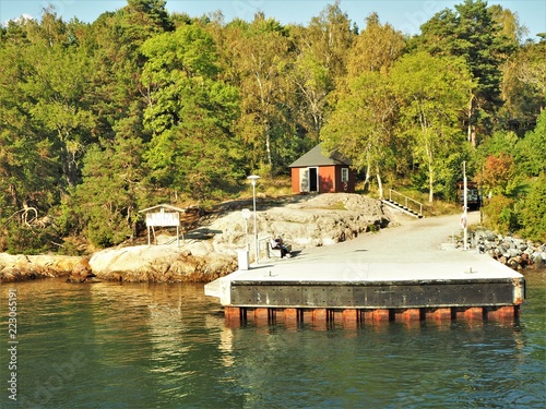 Photography Landing stage on Grinda island in the Stockholm Archipelago, Sweden