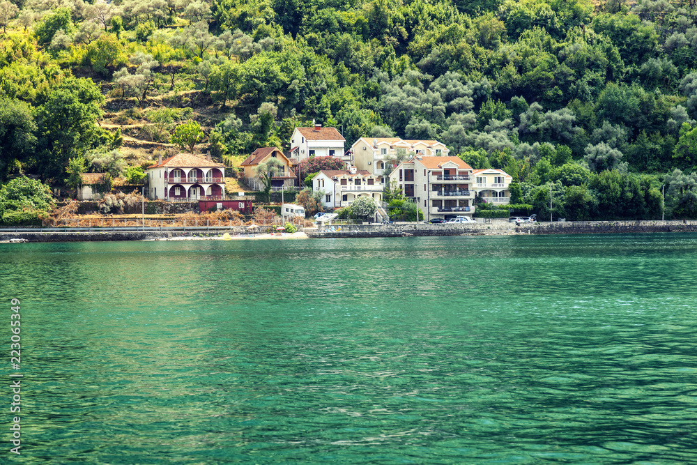 Beautiful old European city surrounded by mountains and the sea Beautiful old European city surrounded by mountains and the sea