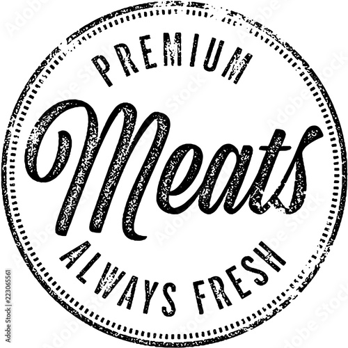 Premium Meats Vintage Butcher Shop Stamp