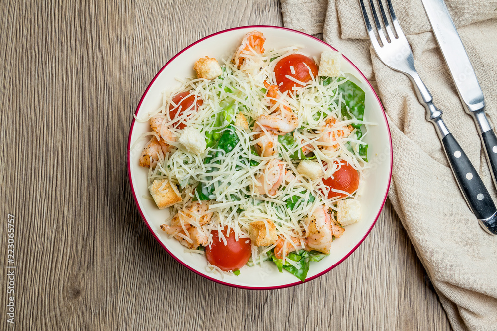 salad caesar with shrimps salad caesar with shrimps