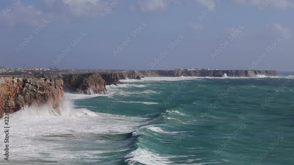 Hercules waves in the storm in Sagres. Costa Vicentina Hercules waves in the storm in Sagres. Costa Vicentina