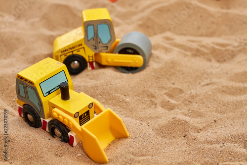 little wood toy excavator