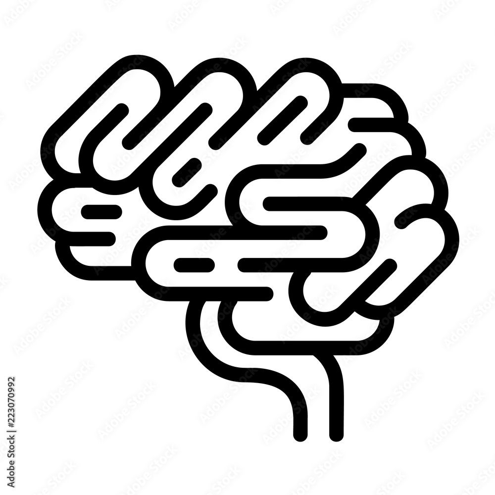 Brain organ icon. Outline brain organ vector icon for web design isolated on white background Brain organ icon. Outline brain organ vector icon for web design isolated on white background