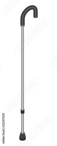 Metal walk stick icon. Isometric of metal walk stick vector icon for web design isolated on white background