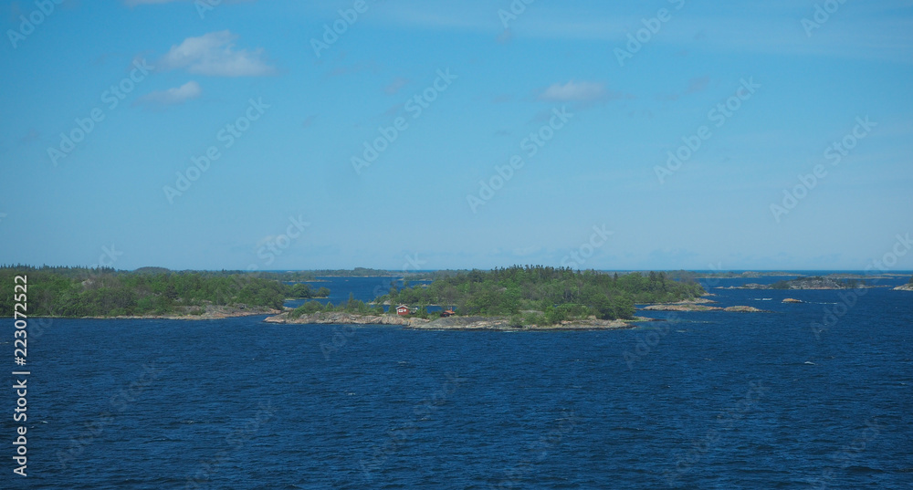 sunny day at the archipelago sea in sweden