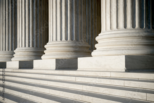 Abstract view of neoclassical fluted columns, bases and steps of the US Supreme Fototapete