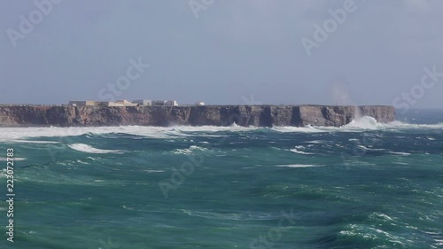 Hercules waves in the storm in Sagres. Costa Vicentina