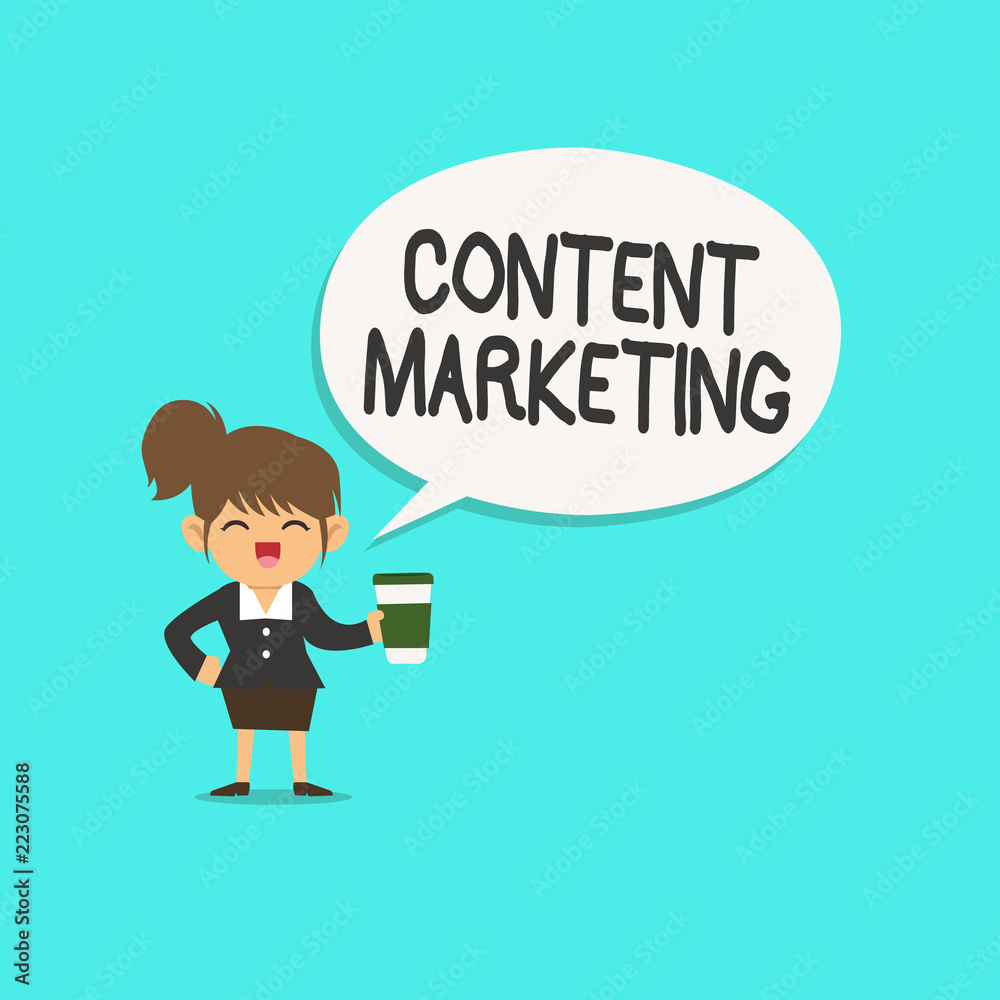 Word writing text Content Marketing. Business concept for Involves the creation and sharing of online material.